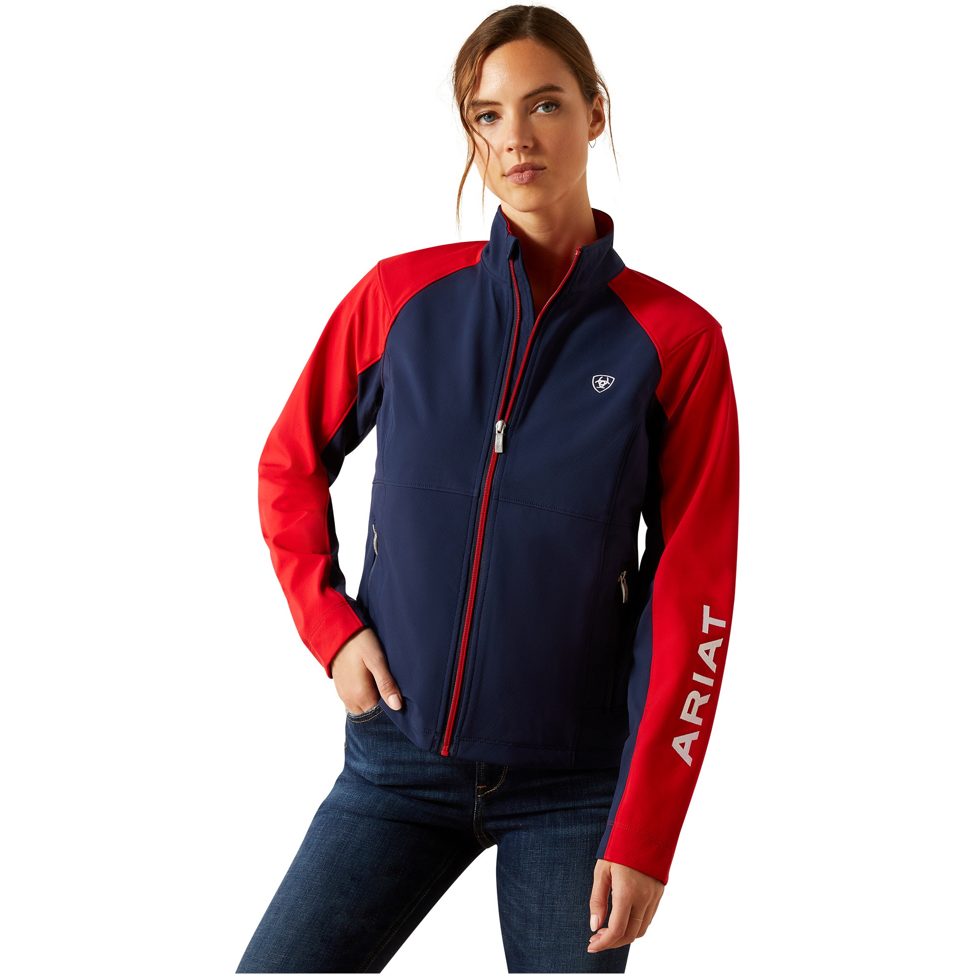 2025 Ariat Womens Team EQ Jacke 10062857 - Navy / Red